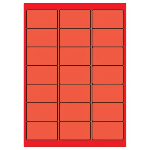 100 Labelsheets L63,5xH38,1 mm 2100 etiketten/doos, feloranje