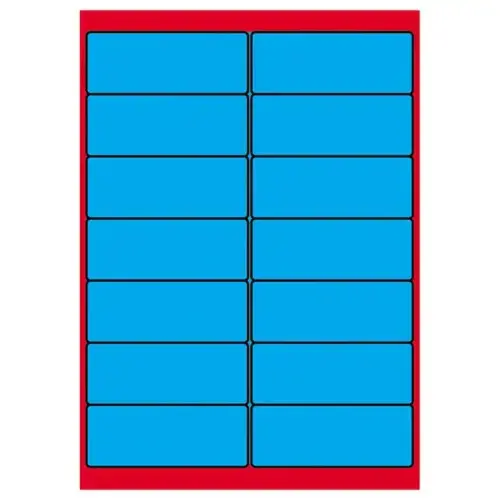 100 Etikettenplanken L99xH38,1 mm 1400 etiketten/doos, felblauw
