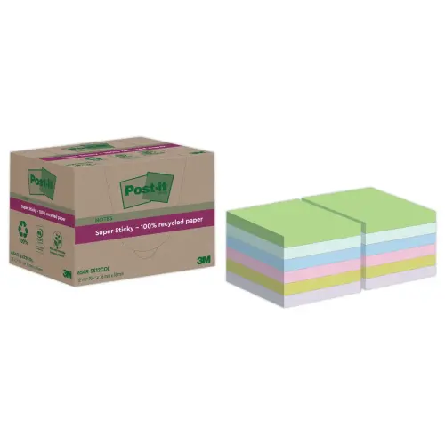 012 POST-IT blokken 7,6 x 7,6 cm - 70 blaadjes - Diverse kleuren
