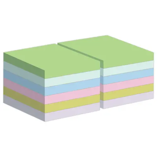 012 POST-IT blokken 7,6 x 7,6 cm - 70 blaadjes - Diverse kleuren