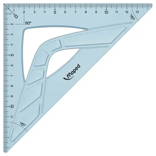 Hoekmeter 45° hypotenusa 21 cm - GEOMETRIE, van gerecycled plastic