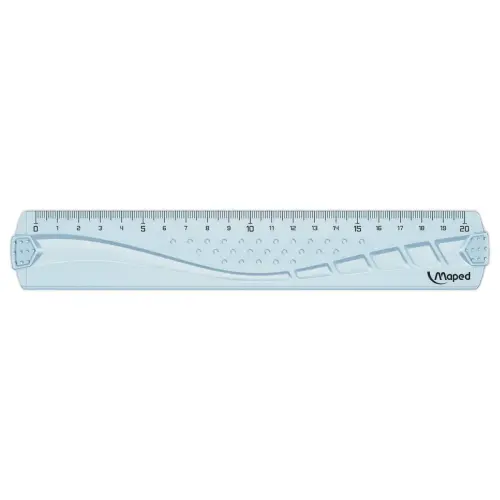 Platte liniaal 20 cm - GEOMETRIC, van gerecycled plastic