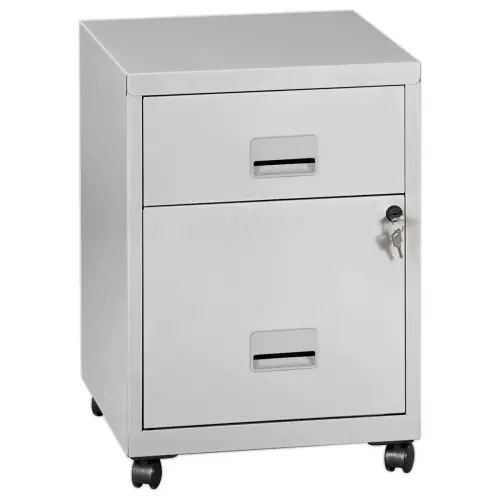 Mobiel ladenkastje in metaal - 2 aluminium laden- gemonteerd