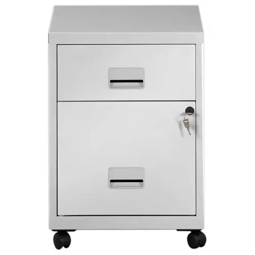 Mobiel ladenkastje in metaal - 2 aluminium laden- gemonteerd