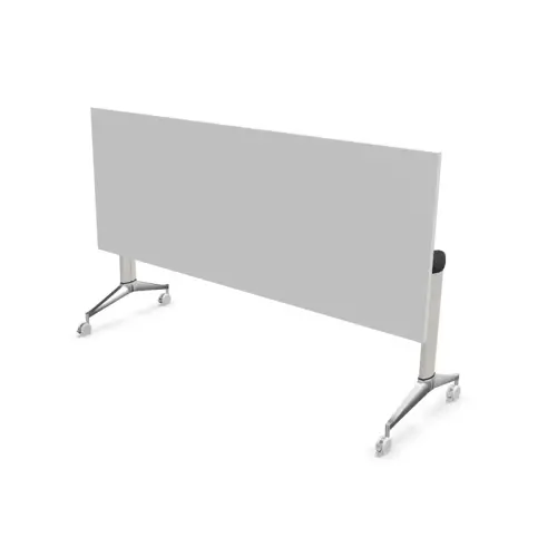 Klaptafel met wieltjes - 180 x 70 cm - Wit en alu