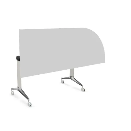 Klaptafel met wieltjes - 190 x 70 cm - Wit en alu - Hoek links