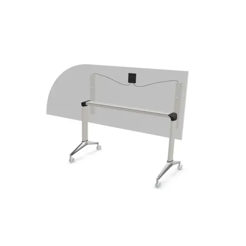 Klaptafel met wieltjes - 190 x 70 cm - Wit en alu - Hoek links