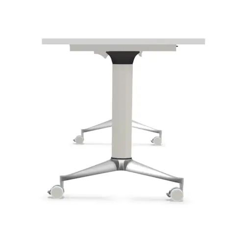 Opvouwbare tafel 120x70 wit/aluminium gemonteerd 