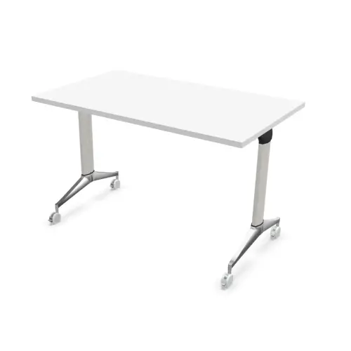 Opvouwbare tafel 120x70 wit/aluminium gemonteerd 