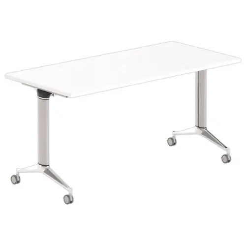 Opvouwbare tafel 150x70 wit/alu gemonteerd