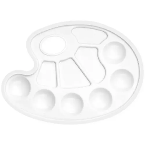 Ovale schilderpalet Wonday - 22 x 16 cm - 10 vakken - wit