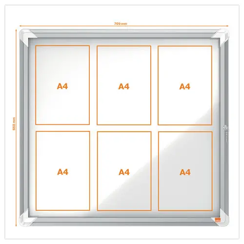 Premium PLus magnetische vitrinekast voor binnen 6A4 NOBO