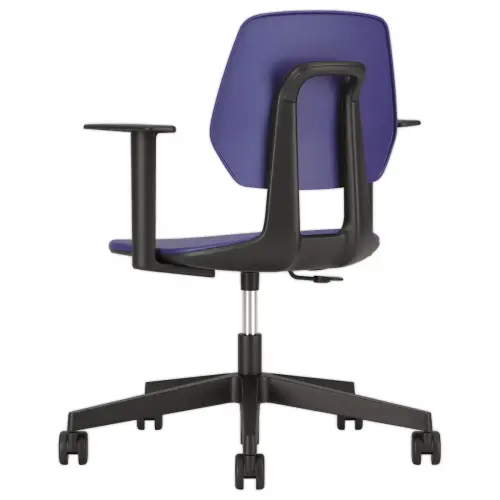 Draaistoel CASHY met lage rugleuning en vaste armleuningen blauw