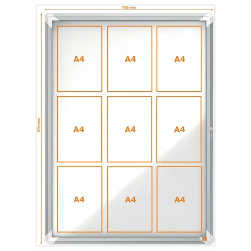 Vitrinekast voor binnen Premium Plus magnetisch 9A4 NOBO