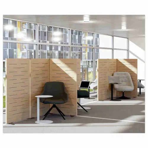 Akoestische wand Beuken H140cm gemonteerd