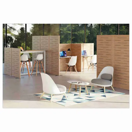 Akoestische wand Beuken H140cm gemonteerd