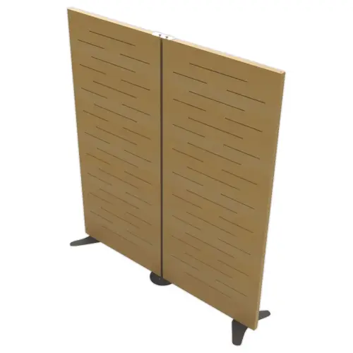 Geluiddichte wand Beuk H180cm gemonteerd 