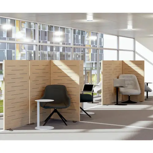 2 Geïnstalleerde houten wandpanelen van Paperflow