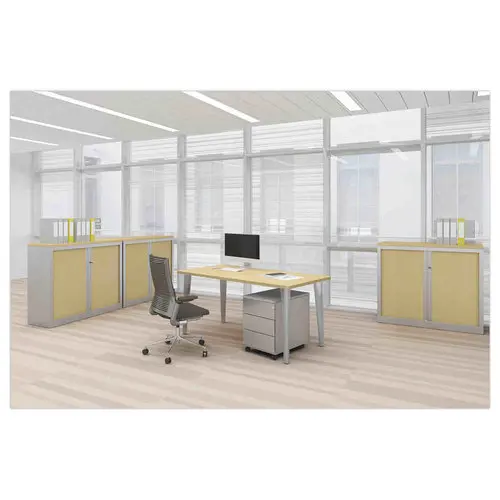 Bureau BORDEAUX 140 x 80 licht eiken - antraciet poten