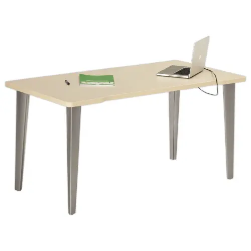 Bureau BORDEAUX 140 x 80 esdoorn - aluminium poten gemonteerd 