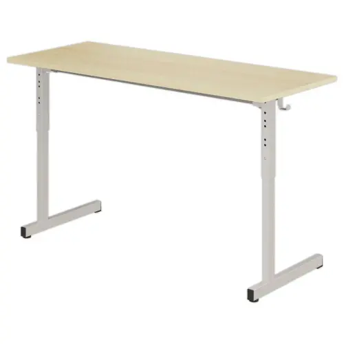 2 Verstelbare GANGE tafels 130x50 cm beuken grijze poten