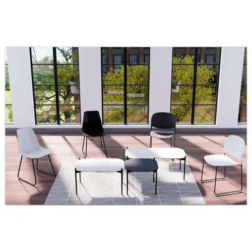 Salontafel MEET 50 x 50 Zwart met zwarte poten