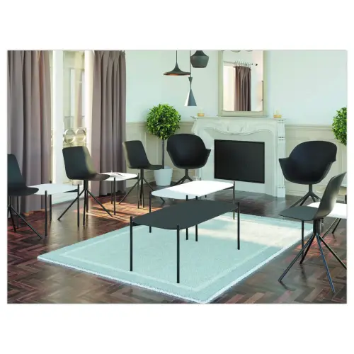 Salontafel MEET 50 x 50 Zwart met zwarte poten