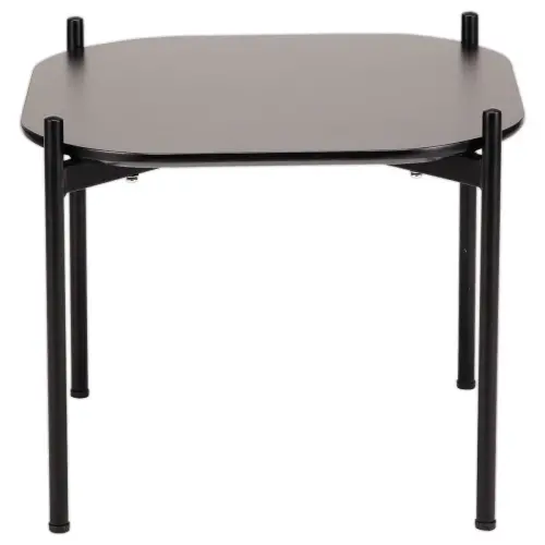 Salontafel MEET 50 x 50 Zwart met zwarte poten gemonteerd