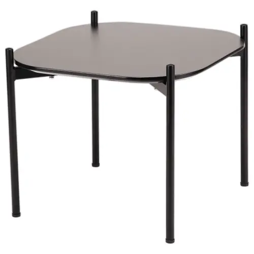 Salontafel MEET 50 x 50 Zwart met zwarte poten gemonteerd