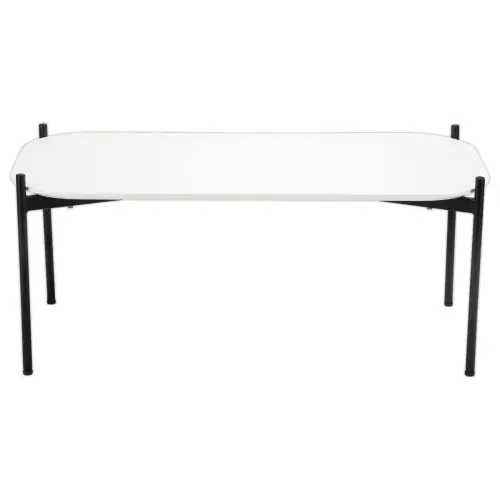 Salontafel MEET 100 x 50 Wit met zwarte poten gemonteerd