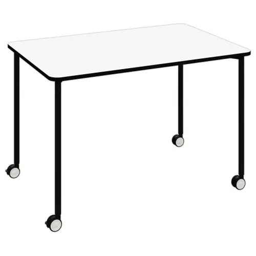 Rijdend tafel FEX OFFICE 116 x 50 cm Wit met zwarte poten