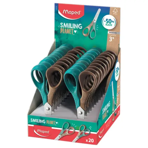 VIVO 12 cm SCHAREN SMILING PLANET, van FSC&reg;-hout. 