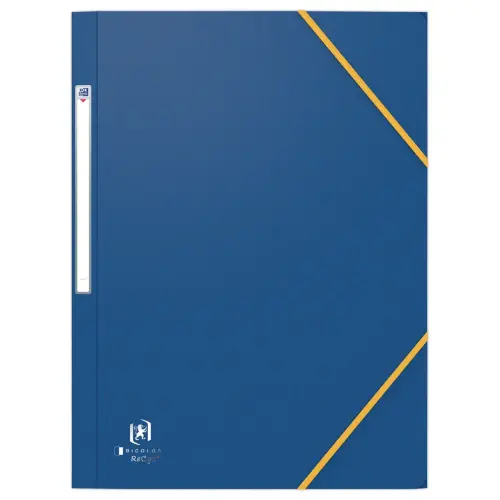 10 Mappen 3 flap met elastieken - Bicolor Recyc+ A4 - blauw - OXFORD