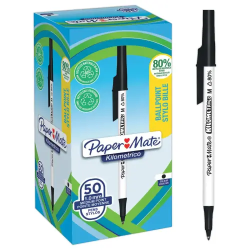 50 Recycled Kilometrico balpen - Zwart