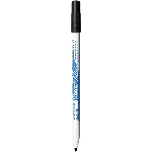 BIC Velleda 1721 Viltstiften voor Whiteboard, Droog Uitwisbaar, Fijne Kegelvormige Punt - Zwarte Inkt, Doos van 24 