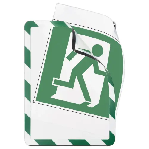 2 Magnetische displayhoezen Security A4 Groen/wit DJOIS