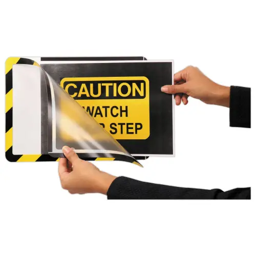 2 Magnetische displayhoezen Security A4 Geel/Zwart DJOIS