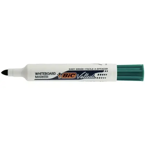 BIC Velleda 1721 Viltstiften voor Whiteboard, Droog Uitwisbaar, Fijne Kegelvormige Punt - Groen, Doos van 24