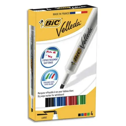 BIC Velleda 1791 Viltstiften voor Whiteboard, Droog Uitwisbaar, Fijne Kegelvormige Punt - Groen, Doos van 24