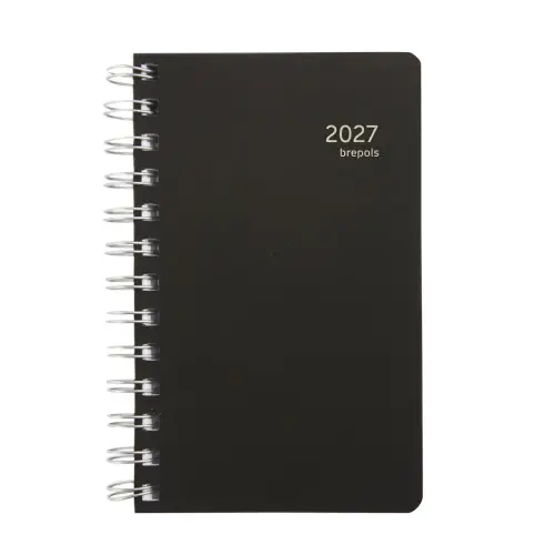 Dagagenda Brepols Gerecycled polypro - 10x16,5 cm - Zwart