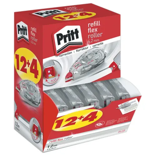 16  Navulbare en intrekbare droge correctoren Refill Roller Pro - Lint 4,2 mm - PRITT 