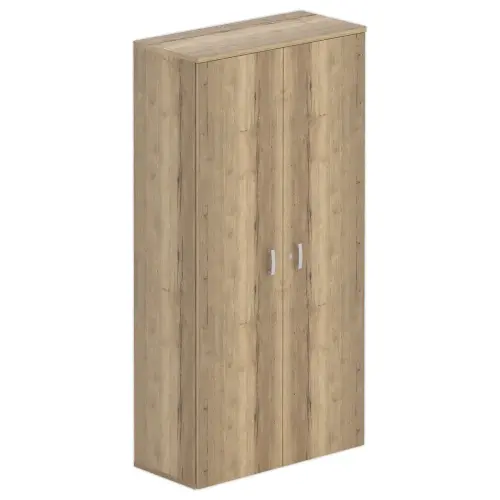 Hoge melamine kast 2 deuren 197x100x42cm eikenfineer