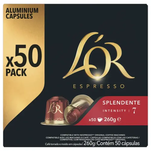 50 café capsules L'OR Espresso Splendente