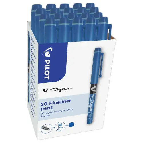 20 Pack 16+4 viltstift PILOT V Sign vloeibare inkt - Medium blauw schrift