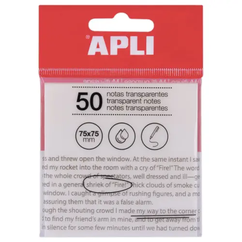 Pakje met 50 transparante zelfklevende memoblaadjes 75x75 mm - Wit 