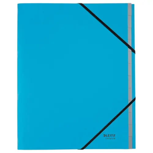 Leitz 12-tasten ordner met elastieken - 100% gerecycled - Blauw