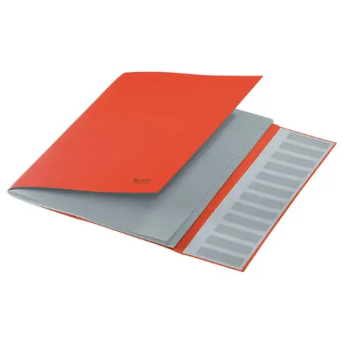 Leitz 12-tasten ordner met elastieken - 100% gerecycled - Rood
