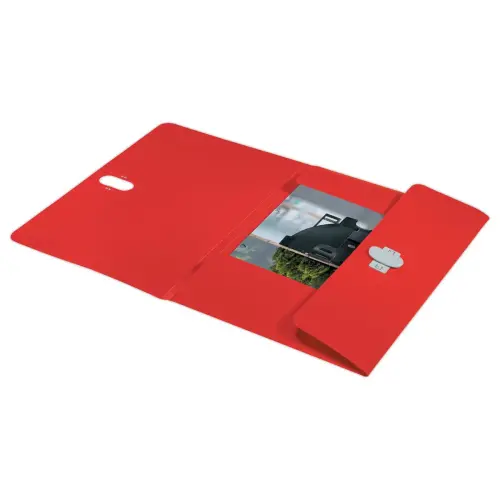 Map LEITZ 3 flappen - gerecycleerd PP - rood 