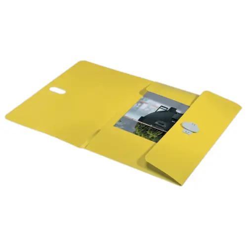 Map LEITZ 3 flappen - gerecycleerd PP - geel