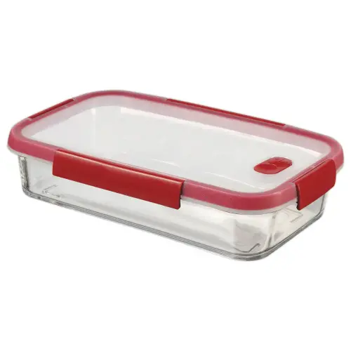 Voedseldoos in glas 2,3L CURVER - rechthoek - rood
